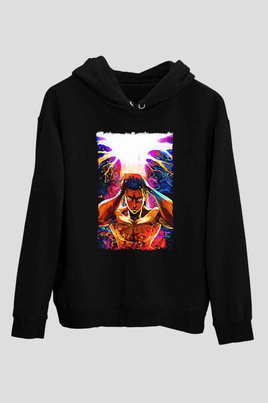 Attack On Titan Baskılı Unisex Siyah Hoodie