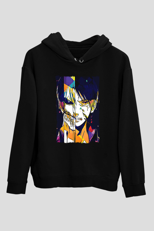 Attack On Titan Baskılı Unisex Siyah Hoodie