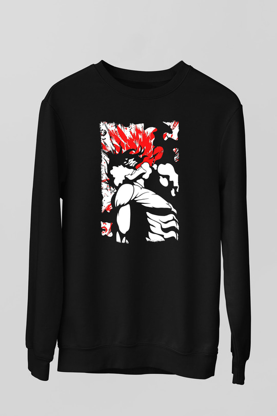 Attack On Titan Baskılı Unisex Siyah Sweatshirt