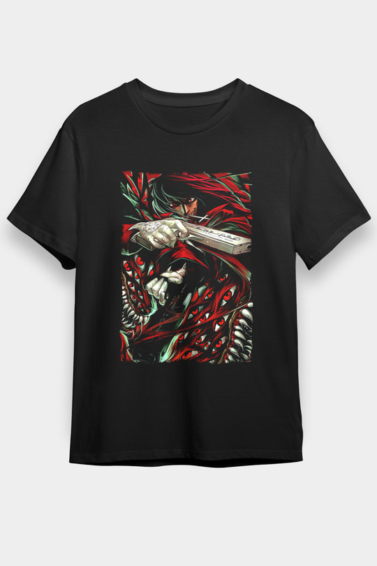 Attack On Titan Baskılı Unisex Siyah Tişört - Tshirt