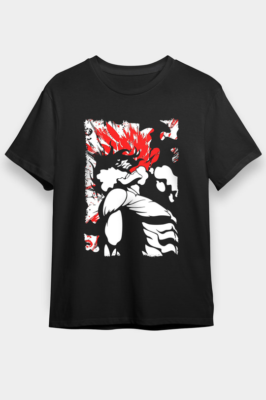 Attack On Titan Baskılı Unisex Siyah Tişört - Tshirt