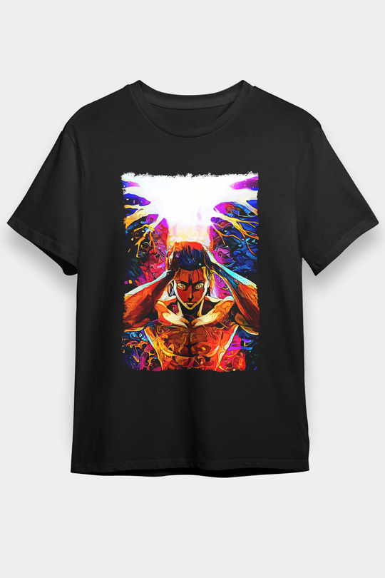 Attack On Titan Baskılı Unisex Siyah Tişört - Tshirt