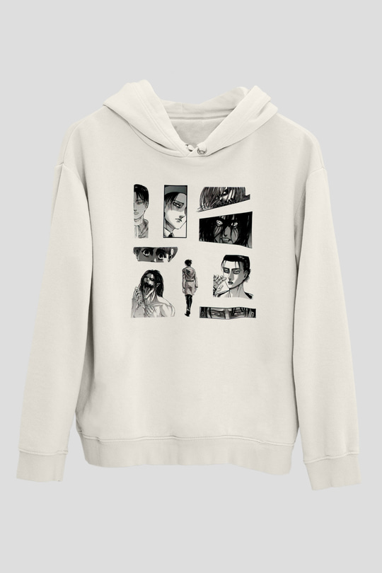 Attack on Titan Beyaz Unisex Hoodie