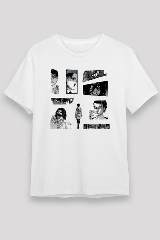Attack on Titan Beyaz Unisex Tişört T-Shirt