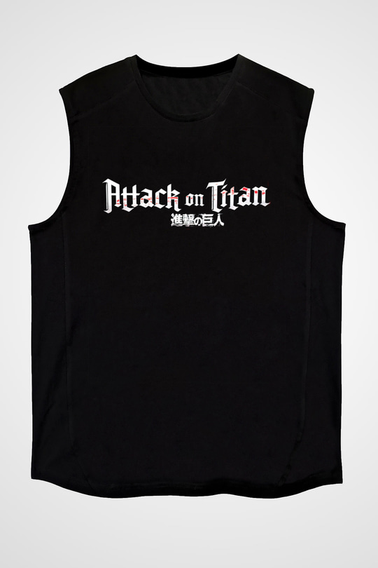 Attack on Titan Siyah Unisex Kolsuz Tişört
