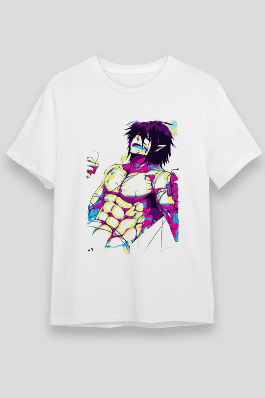Attack On Titan Unisex Baskılı Beyaz Tişört - Tshirt