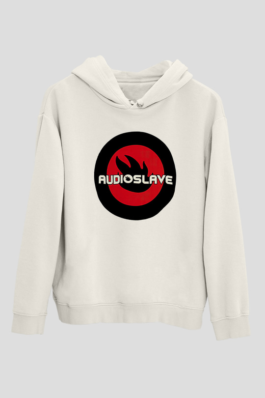 Audioslave Baskılı Beyaz Unisex Kapüşonlu Sweatshirt