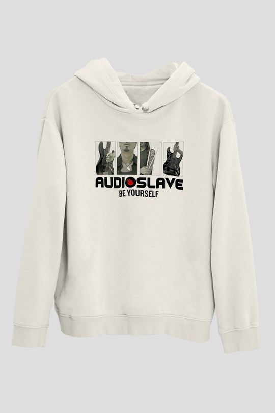 Audioslave Baskılı Beyaz Unisex Kapüşonlu Sweatshirt