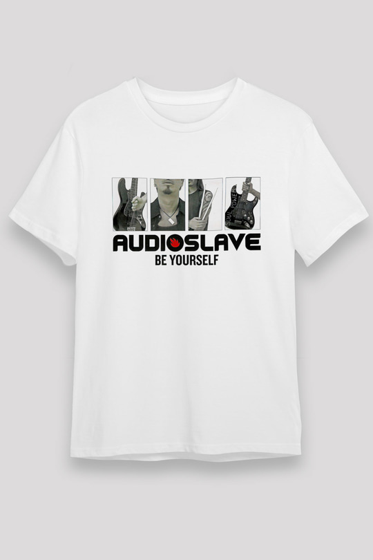 Audioslave Baskılı Unisex Beyaz Tişört - Tshirt