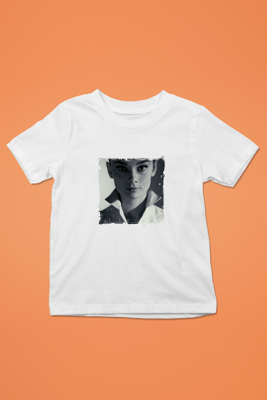 Audrey Hepburn Unisex Baskılı Beyaz Çocuk Tişört