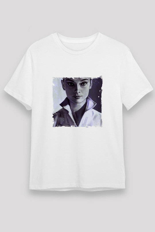 Audrey Hepburn Unisex Baskılı Beyaz Tişört