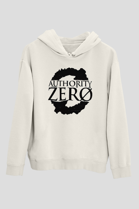 Authority Zero Beyaz Unisex Kapüşonlu Sweatshirt