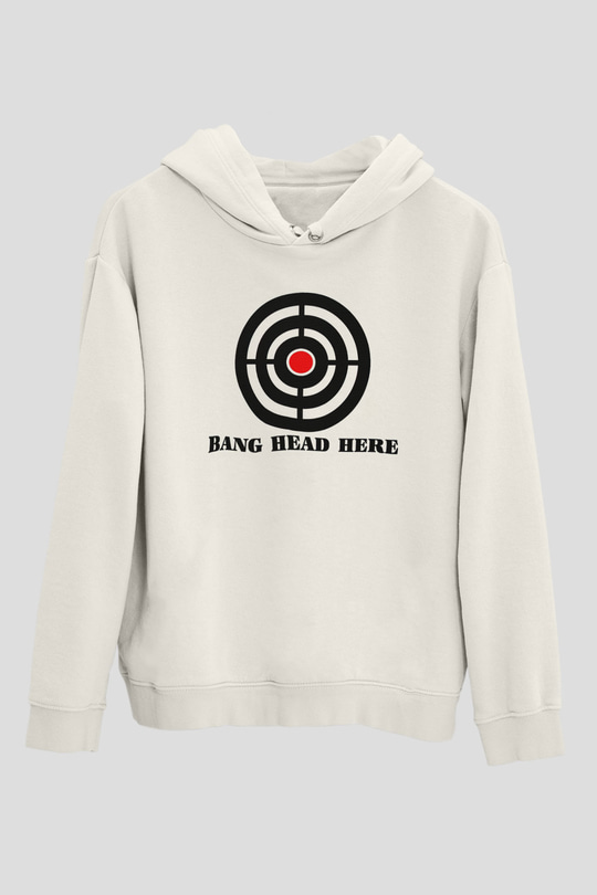 Avcı Beyaz Unisex Kapüşonlu Sweatshirt