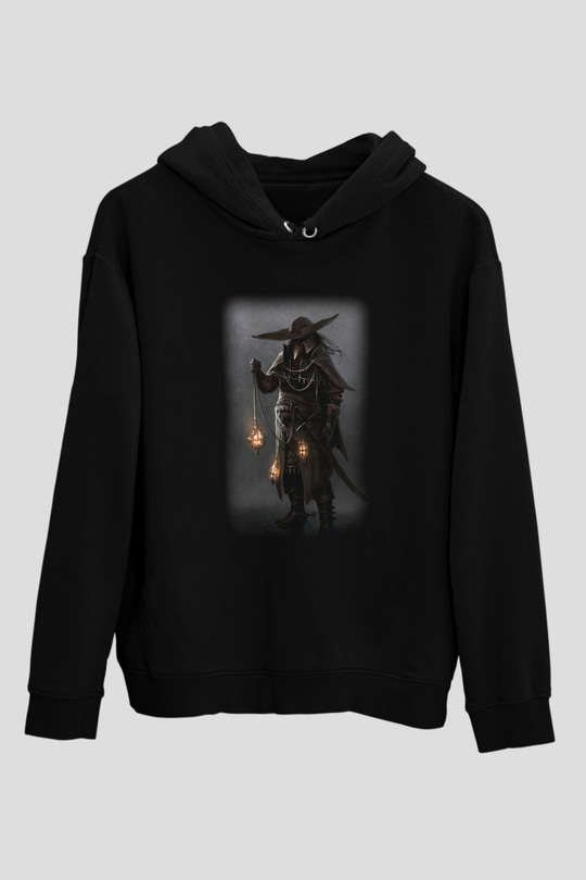 Avcı Siyah Unisex Kapüşonlu Sweatshirt