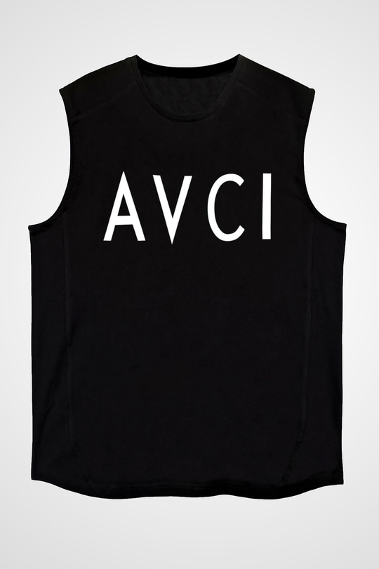 Avcı Siyah Unisex Kolsuz Tişört