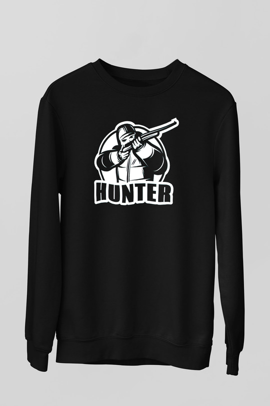 Avcı Siyah Unisex Sweatshirt