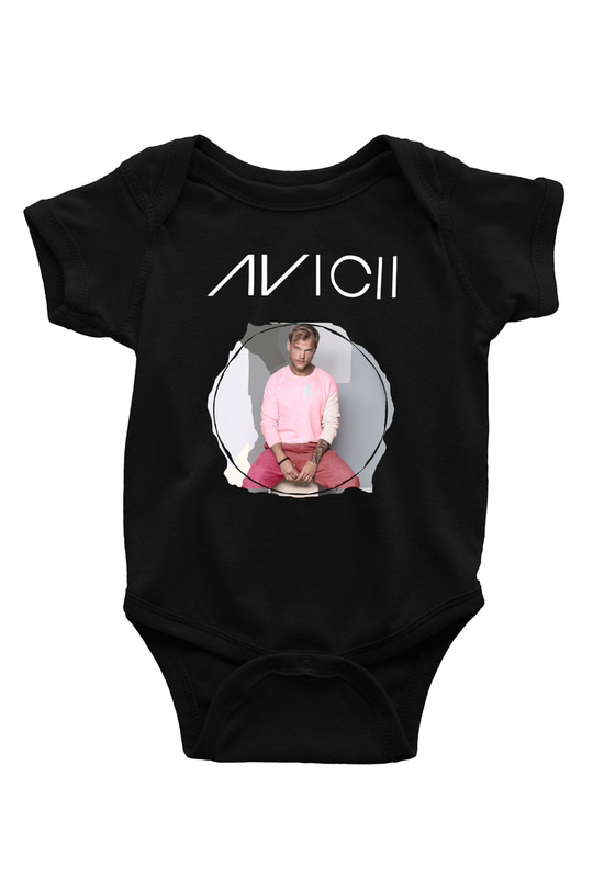 Avicii Baskılı Siyah Bebek Body - Zıbın