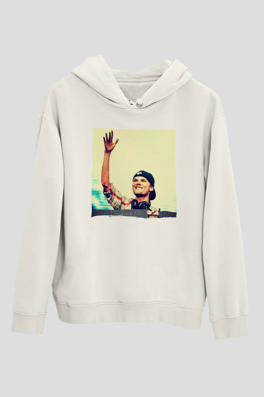 Avicii Beyaz Unisex Kapüşonlu Sweatshirt