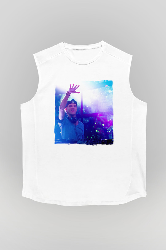 Avicii Beyaz Unisex Kolsuz Tişört