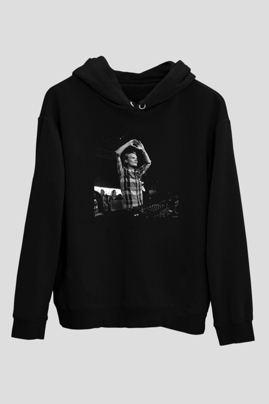 Avicii Siyah Unisex Kapüşonlu Sweatshirt