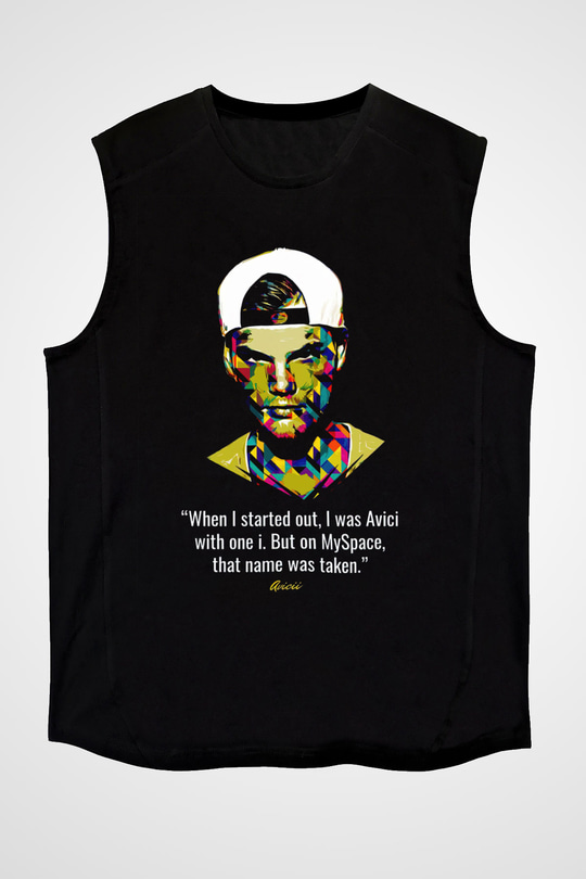 Avicii Siyah Unisex Kolsuz Tişört