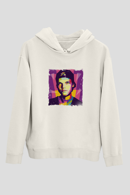 AviciiBaskılı Beyaz Hoodie