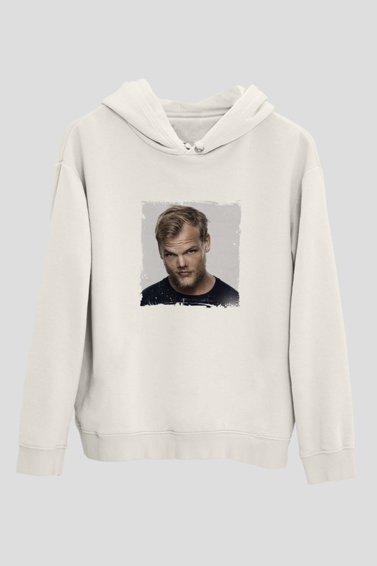 AviciiBaskılı Beyaz Hoodie