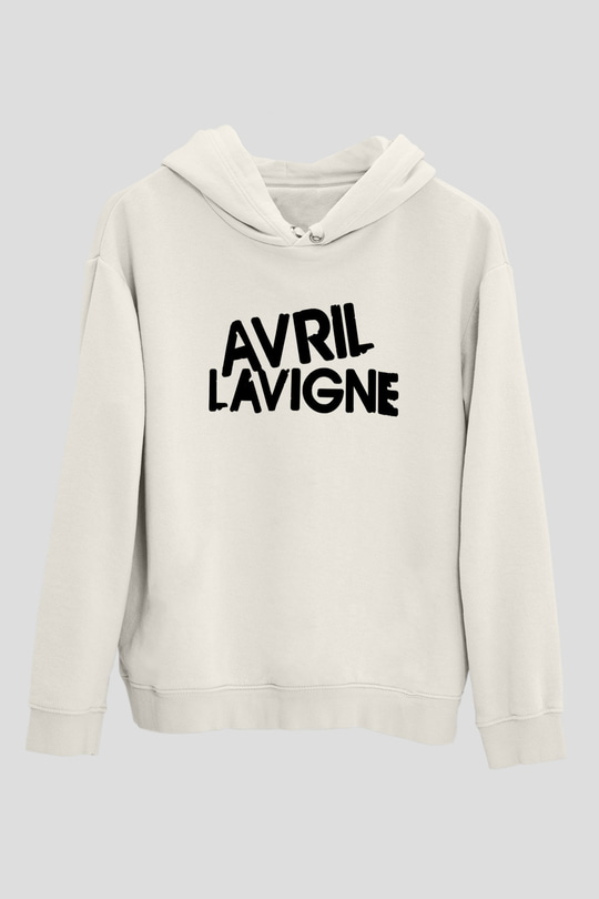 Avril Lavigne Beyaz Unisex Kapşonlu Sweatshirt