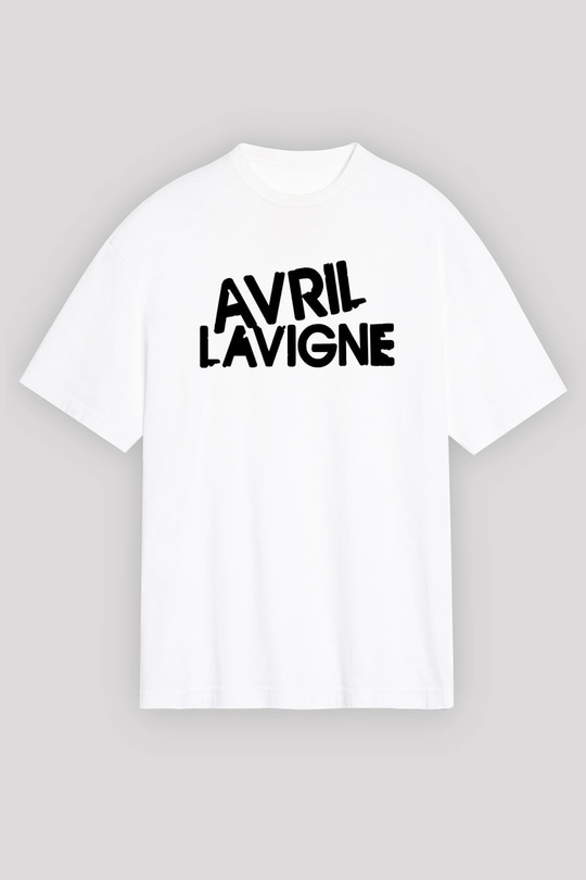 Avril Lavigne Beyaz Unisex Oversize Tişört T-Shirt