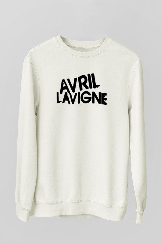 Avril Lavigne Beyaz Unisex Sweatshirt