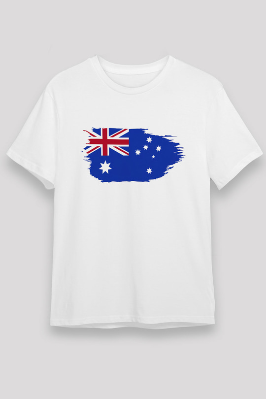 Avustralya Beyaz Unisex Tişört T-Shirt - TişörtFabrikası
