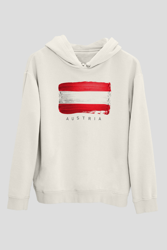 Avusturya Beyaz Unisex Hoodie