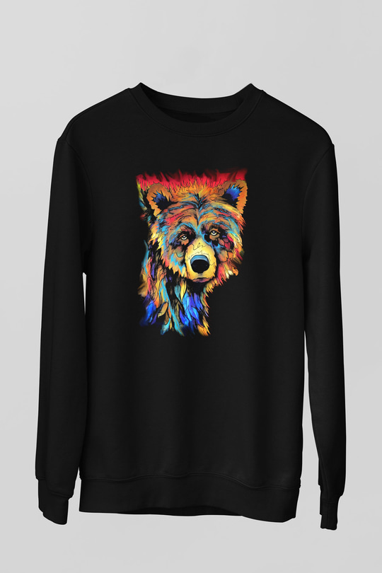 Ayı Siyah Unisex Sweatshirt