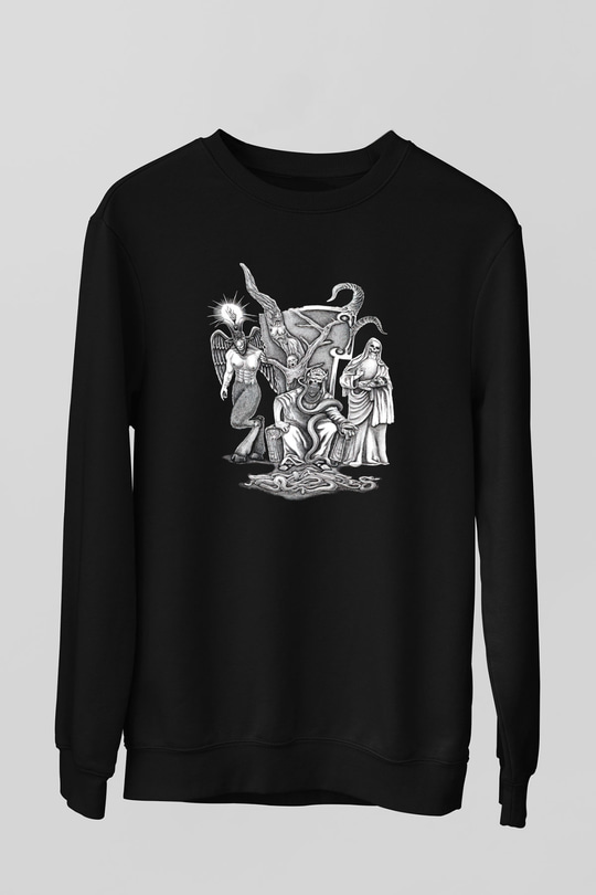 Azarath Baskılı Unisex Siyah Sweatshirt