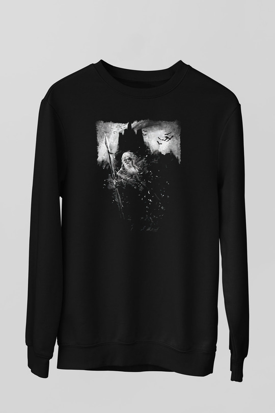 Azarath Baskılı Unisex Siyah Sweatshirt
