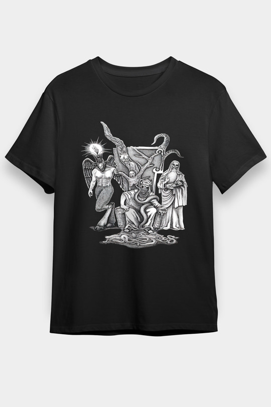 Azarath Baskılı Unisex Siyah Tişört - Tshirt