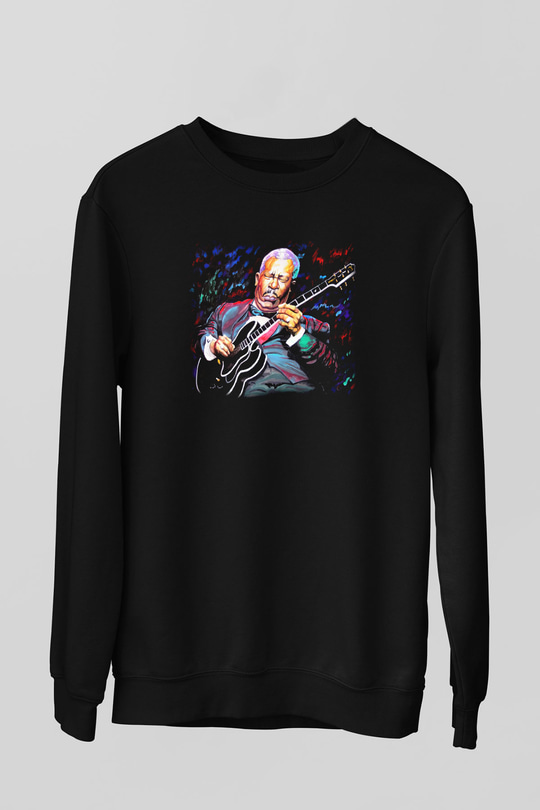 B.B. King Siyah Unisex Sweatshirt