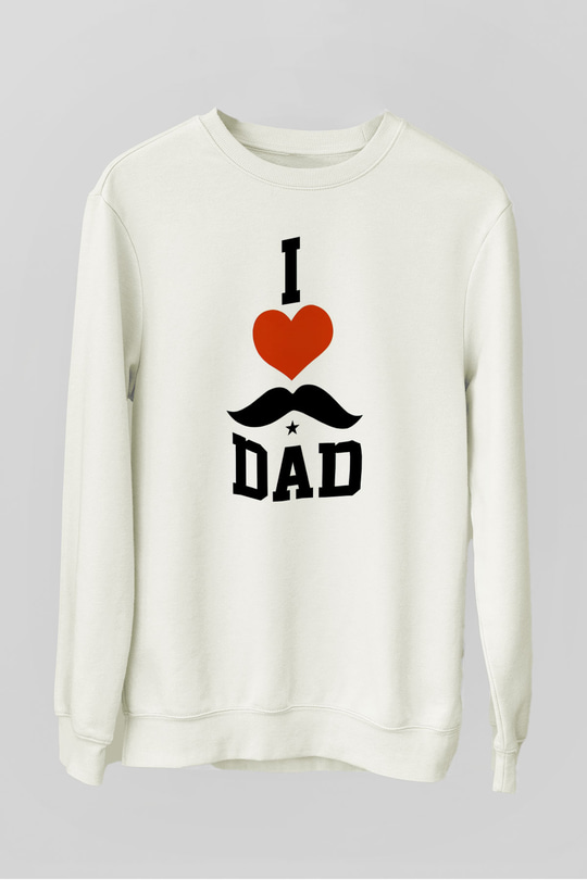 Babalar Günü Beyaz Unisex Sweatshirt