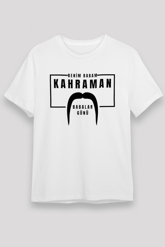 Babalar Günü Unisex Baskılı Beyaz Tişört - Tshirt