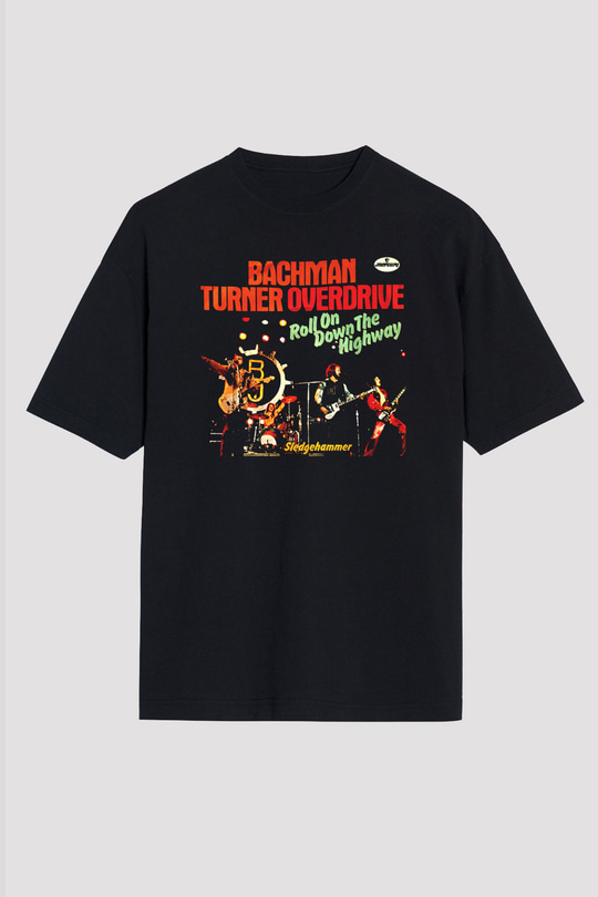 Bachman-Turner Overdrive Siyah Unisex Oversize Tişört T-Shirt