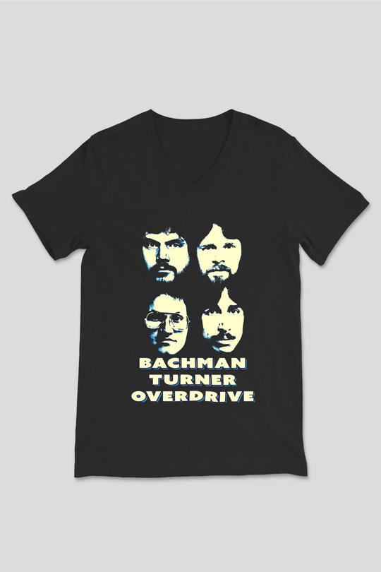 Bachman-Turner Overdrive Siyah Unisex V Yaka Tişört