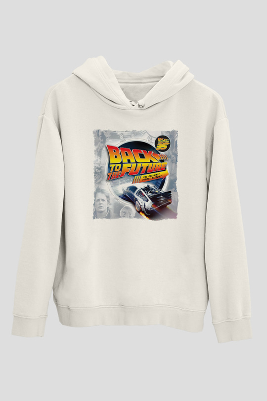 Back to the Future Geleceğe Dönüş Beyaz Unisex Hoodie