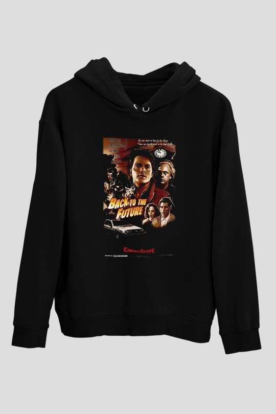 Back to the future Geleceğe Dönüş Siyah Unisex Kapüşonlu Sweatshirt