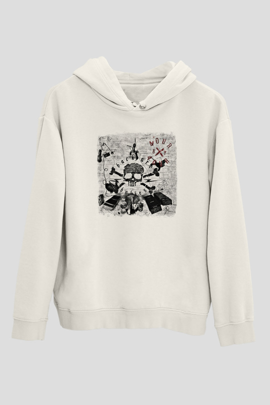 Backyard Babies Baskılı Unisex Beyaz Hoodie