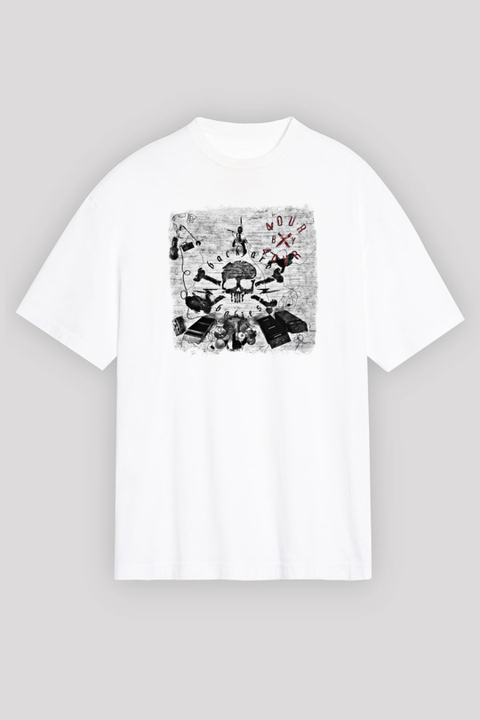 Backyard Babies Baskılı Unisex Beyaz Oversize Tişört