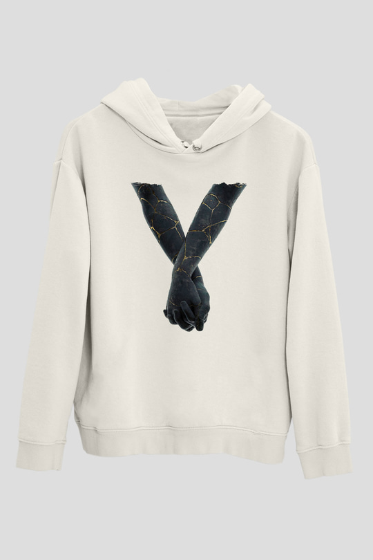 Bad Omens Baskılı Beyaz Unisex Kapüşonlu Sweatshirt