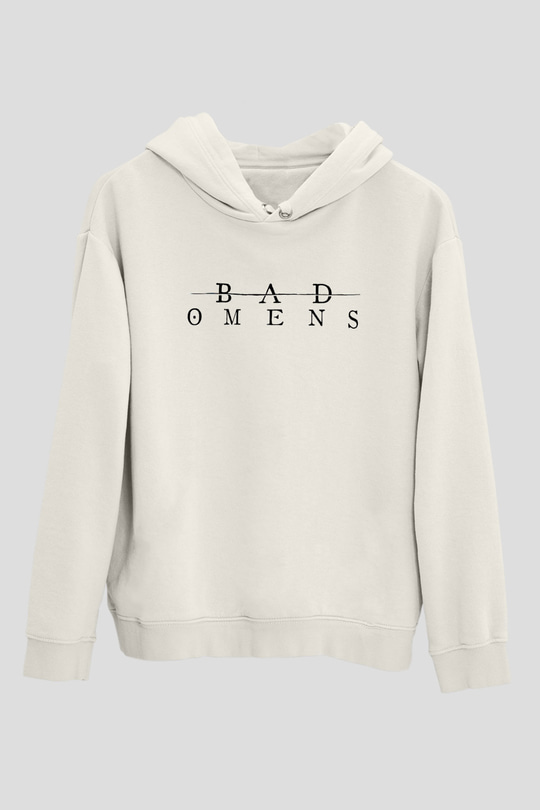 Bad Omens Baskılı Beyaz Unisex Kapüşonlu Sweatshirt