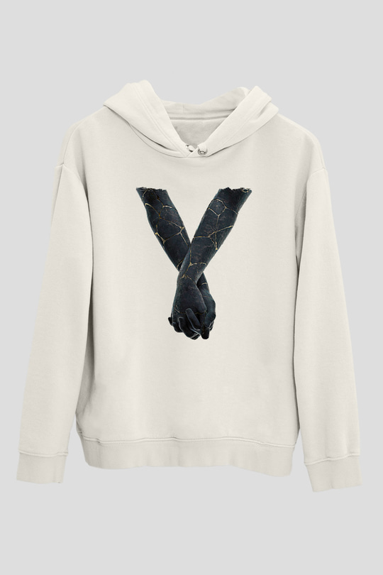 Bad Omens Baskılı Beyaz Unisex Kapüşonlu Sweatshirt