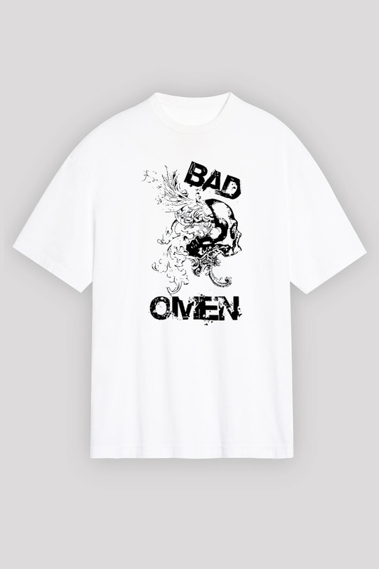 Bad Omens Baskılı Beyaz Unisex Oversize Tişört - Tshirt