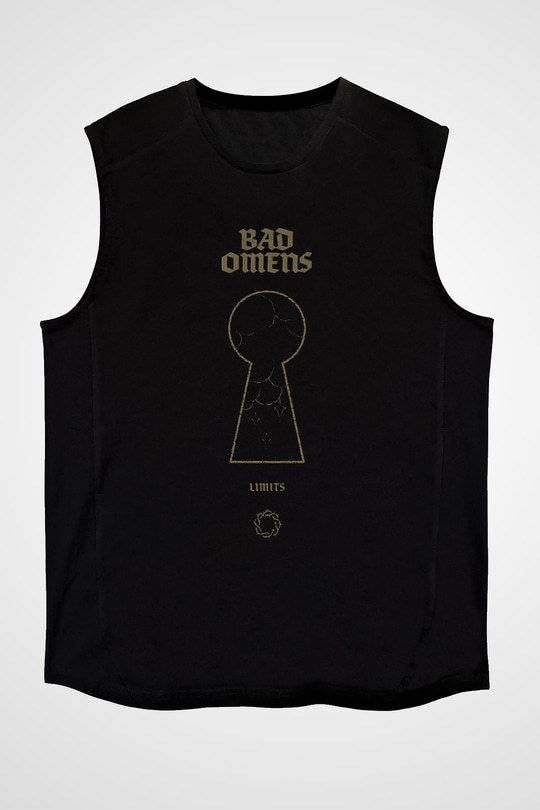 Bad Omens Baskılı Unisex Siyah Kolsuz Tişört - Tshirt